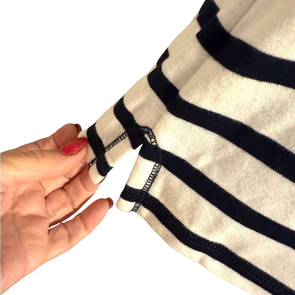 NWT Kim Rogers Navy/White Striped Casual Summer Top  SMALL   #Z - Picture 5 of 10